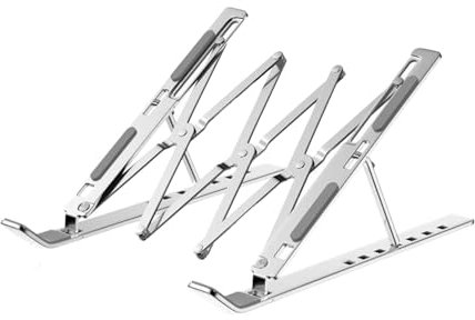 Laptopständer Laptop Untersetzer Laptop Ständer Laptop Ständer faltbare und verstellbare Aluminium Untersetzer mit Silikon Untersetzer, ergonomischer Schreibtischunterlage, 5,8cm-47,5x25x5,5cm-15,8c