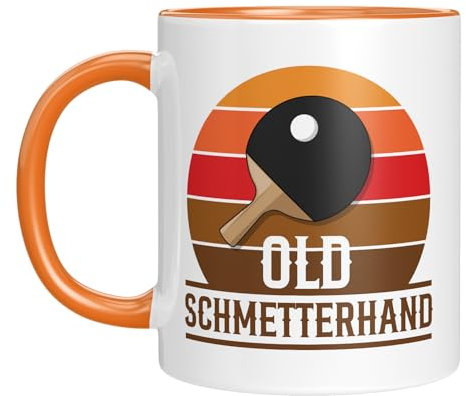 Funny Table Tennis Mug | Old Butterfly Hand Retro Design | Gift Idea for Husband, Father, Grandpa
