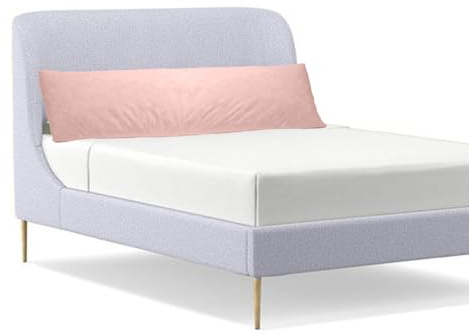 Lancashire Textiles 4ft6 Body Pillowcase – Soft Hypoallergenic Polycotton 139x50x0.2 cm Long Pillow Cover for Double Bed – Breathable & Durable, Light Pink Bolster Pillowcase