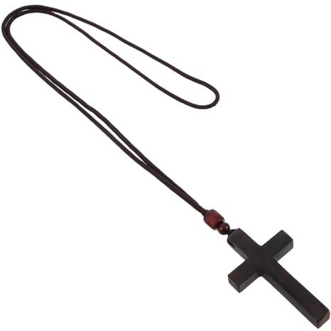 GLEAVI Kreuziges Auto Hängend Himmlisches Kreuz Kreuzhalskette Für Jungen Jesus Hängender Anhänger Hölzerne Ornamente Halskette Mit Kreuzanhänger Große Kreuzkette Kleines Kreuz Holz Black