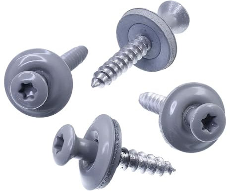 SECCARO Lot de 100 vis étanches 4,5 x 45 mm, RAL 7030 gris pierre, acier inoxydable A2, rondelle d'étanchéité EPDM 15 mm, TX/six pans creux