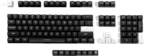 QPSJXN Double Shot PBT -Tastatur -Set 137 Nicht -Shine durch weiße Schwarze, kompatibel mit mechanischen Tastaturen(Black)