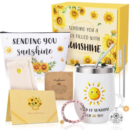 Birthday Pamper Gifts for Women,Get Well Soon Sunflower Hampers Gift Self