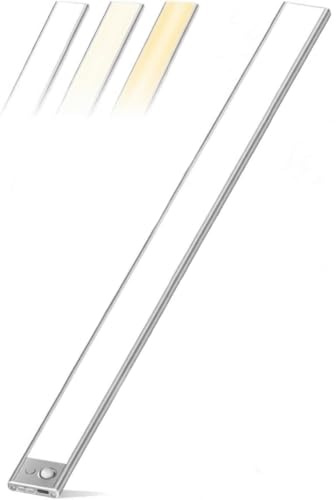 80CM Unterbauleuchte Küche Led Dimmbar mit Bewegungsmelder 6600mAh Akku | 296 LED Lichtleiste Schrankbeleuchtung 3 Farbmodi 2700-6500K,USB-C Aufladbar Magnetische Leiste für Kleiderschrank, Werkstatt