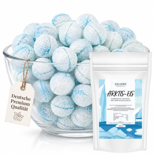 Saliamo | Frucht Bonbons - Arktis Eis - 200g - Retro Frucht-bonbon - Jahrmarkt Bonbons wie früher