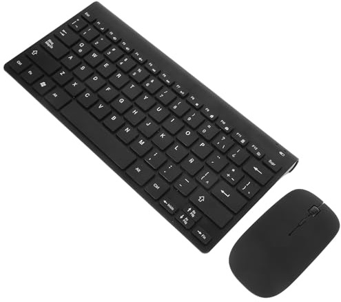ANDRESLAD Teclado y Ratón Inalámbricos Combo con Diseño Latino Español Conexión sin Cables Duradero y Práctico para Ordenador