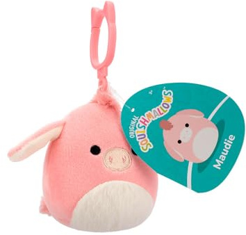 Squishmallows Plüsch Clip On Maudie Esel 9cm Größe pink