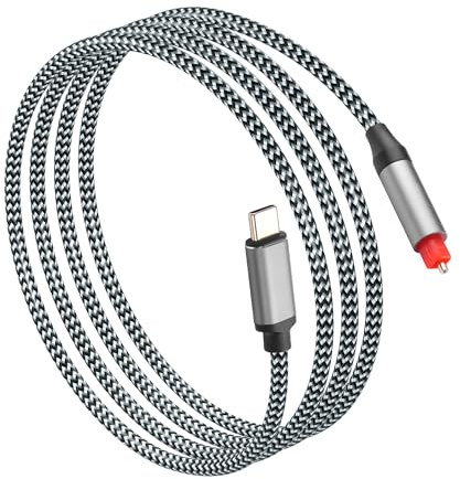 CERRXIAN Cable de audio óptico USB C a 5FT, cable convertidor digital unidireccional tipo C a SPDIF, convertidor de audio unidireccional de señal de audio de USB a SPDIF SOLAMENTE