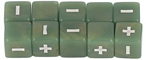 Tbest Mathe-Operations-Würfel-Set, 20-teilig, Gravierte Plus-Minus-Zeichen-Würfel, 16 Mm, Hochwertiges Kunststoff-Lernspielzeug für Rechenspiele, Klassenzimmer, Heimschulbedarf (hellgrün)
