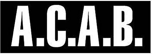 Unbekannt - A.C.A.B. Aufnäher, Schwarz/Weiß, Rechteckig, 1 Stück