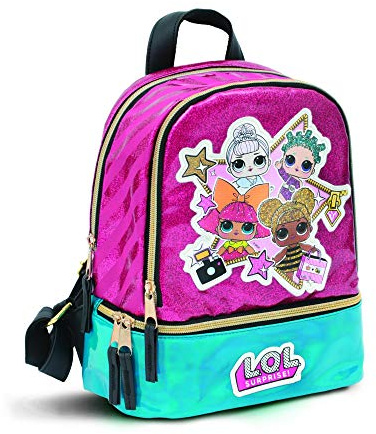 Auguri Preziosi LOL Rucksack Star mit Fronttasche, Glitter und Patch