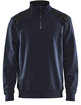 Blaklader 335311588699XXL Sweater mit Half-Zip 2-Farbig, Dunkel Marineblau/Schwarz, Größe XXL