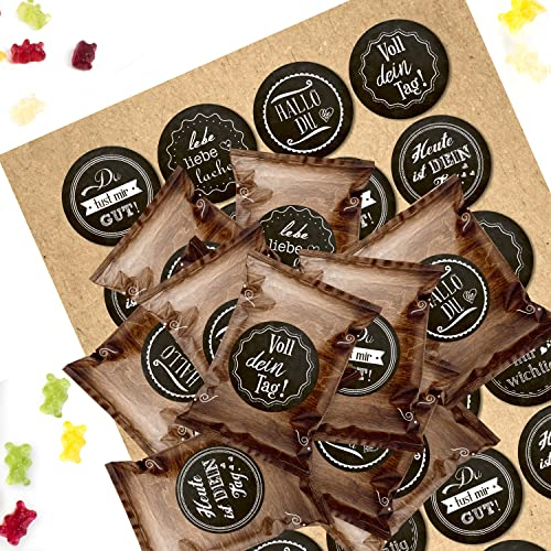 Logbuch-Verlag 24 kleine Gummibärchen Tütchen Give-Away mit Sprüchen Motivation Affirmation Geschenk für Gäste Freunde Kollegen