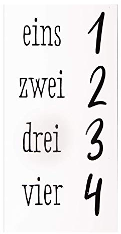 Rayher 31633000 Transferfolie Adventszahlen 1 - 4, schwarz, 1,5 - 3 cm, Btl. 1 Bogen