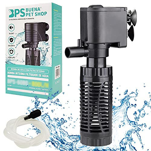 BPS Pompa sommergibile per acquario con filtro 4 W 400 L/H Pompa acqua filtro serbatoio per pesci stagno idroponici 15 x 7,5 cm BPS-6078