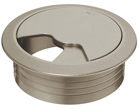 Kabeldurchführung Kabeldurchlass Kabeldose für Schreibtische und Arbeitsplatten, rund, 60 bis 80 mm - in 4 Farben Edelstahl 60 mm - 50 Stück