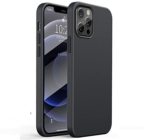 Compatible with iphone 12 Pro max Case, Gueche Premium Flexible Thin Cover Shock Proof with Drop Protection Coque Funda Cover for 12 Pro max, Basic Phone Case. 6.7 Inch Black