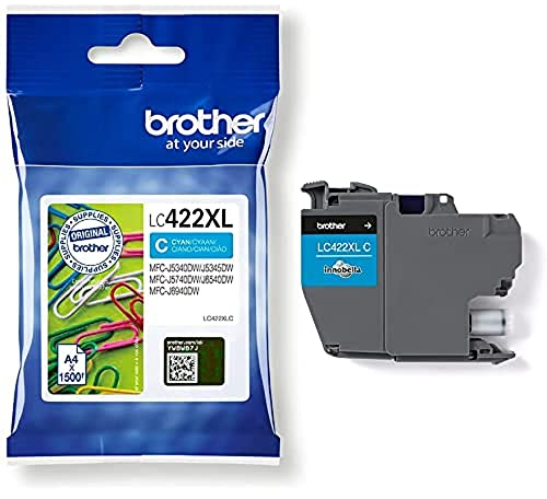 Brother Original Tintenpatrone LC-422XLC Cyan für ca. 1.500 Seiten, für MFC-J5340DW, MFC-J5345DW, MFC-J5740DW, MFC-J6540DW, MFC-J6940DW
