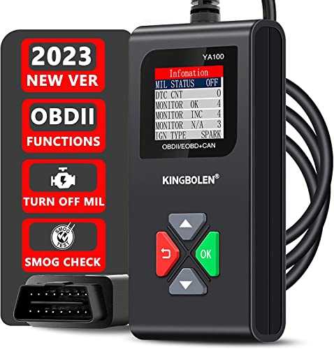 KINGBOLEN OBD2 Code Reader YA100,Universal Car Diagnostic Tool Engine Fault Code Reader & Check Engine Light with Full OBD2 Functions,I/M Readiness Smog Check CAN OBD2 Diagnostic Scan Tool