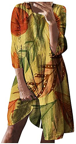 MICKURY Brautmoden cordröcke brautjungfernkleider rosa dunkelblaues Kleid Abendkleid rot Schlichte hochzeitskleider Kleid für mollige Frauen brautladen Mascara Abendkleid konfirmation Kleid(C-Gelb,L)