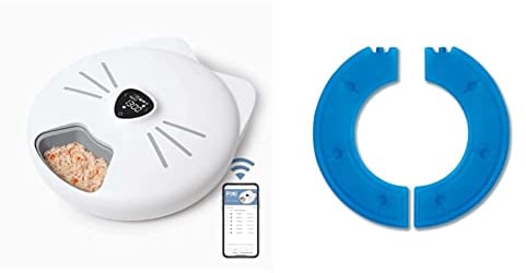 Catit - PIXI Smart Futterautomat mit 6 Mahlzeiten (Nassfutter) + CA Pixi Kühlakku f. 6-Meal Feeder, 2 Stück