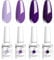 Vishine - Smalto gel semi-permanente, set di 4 colori viola lavanda, porpora glitterato, collezione nail art, smalto UV LED, per manicure, 8 ml, C017