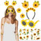 HOWAF Sonnenblumen Kostüm, Sonnenblume Haarschmuck Stirnband Sonnenblumen Haarschmuck Haarreif Sonnenblumen Sonnenbrille Sonnenblume Sonnenbrille Tattoos für Fasching Karneval Sonnenblume Kostüm