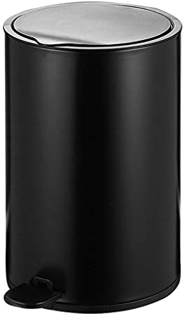 Waste Bins Waste and Recycling - Multi-Colored Trash Can Bedroom Bucket Study Pedal Bin Stainless Steel Trash Can Durable Study and Convenient Trash Can Rose Gold 8L (Black 12L)