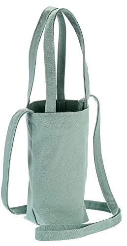 PATIKIL Water Bottle Carrier, Green Canvas, 8 x 8 x 35cm, Hand and Shoulder Strap, Unisex, Solid Pattern