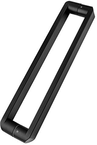 Peinture Noire Mate 304 Tube carré en Acier Inoxydable Poignée de Porte en Verre Salle de Douche Push-Pull 9 Longueurs (540 × 500 mm)