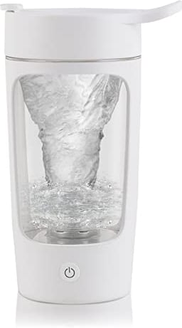 EQURA Electric Shaker Bottle, Blender Bottles, Made with Tritan - BPA Free - Portable Mixer Cup/USB Rechargeable Shaker Cups for Protein Shakes and Meal Replacement Shakes - White