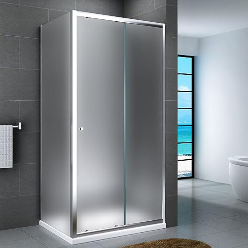 Yellowshop - SMART Box doccia 2 lati con apertura frontale scorrevole frontale e laterale fisso cm 110, 130, 150, 170 struttura In alluminio vetro Trasparente o Opaco 6mm, H 190 cm (cm 110x80 Opaco)