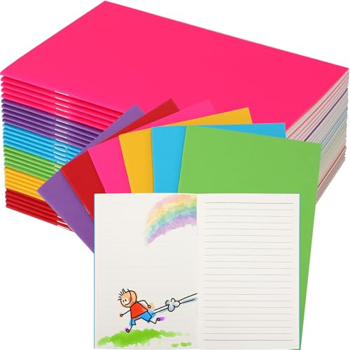 Gueevin 30 Pack Bulk Story Notebooks for Kids to Write Story Paperback Books Handwriting Drawing Journal Notebooks Blank Lined Page Journals Primary Elementary Arts Crafts 5.5 x 8.3 Assorted Colors