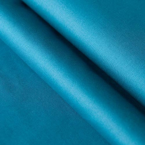 Premium Baumwollstoffe Uni/Einfarbig - über 20 Farben - Hochwertiger Baumwollstoff in uni | Popeline Stoff aus ÖkoTex - Meterware ab 25 cm Länge - Farbe Petrol