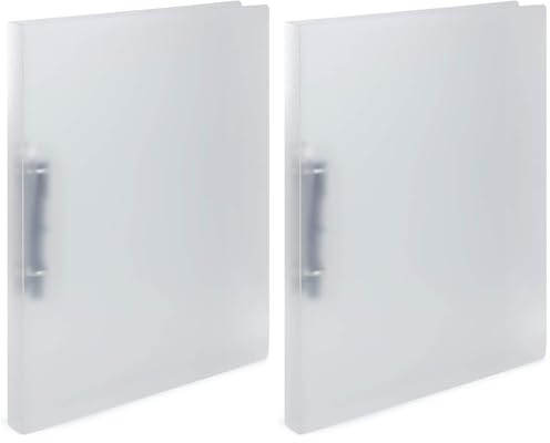 HERMA Ring Binder Translucent in White, A4, 25 mm Spine, Slim 2-Ring Binder Made of Plastic (Pack of 2)