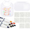 Aolso Baby Lätzchen zum Bemalen, 8 Baby-weißes Lätzchen, Lätzchen zum Bemalen für Baby, Mit 8 Textilstift und 8 Zeichenvorlage, Geschenke zur Babyparty, Wasserdichtes Lätzchen für Babys (18 * 18cm)