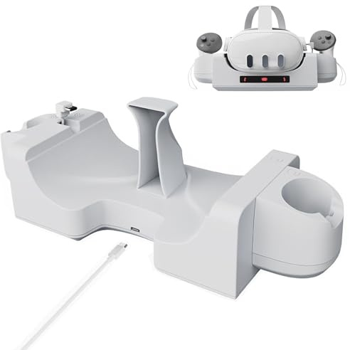 LICHIFIT Wall-mounted/Desktop Charging Dock for Meta Quest 3 VR Headset and Handle Charging Base Stand Station for Quest3 VR Charger Accessories