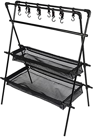 Support en alliage d,HUIOP Camping en plein air tasses bols étendoir suspendu étagère en alliage d'aluminium support pique-nique barbecue vaisselle ustensiles de cuisine étagère de rangement camping o