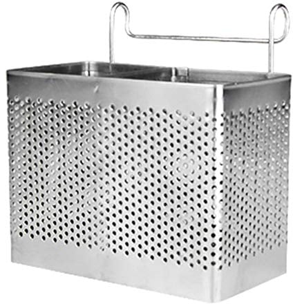 Yumin Stainless Steel Chopsticks Holder Hanging Cutlery Drying Basket Tableware Drainer with Hooks Kitchen Utensil(A)