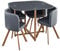 S & S Saldos y Stocks Mesa de Cristal Templado Teka + 4 Sillas. Comedor o Cocina Gris 100x100 cm