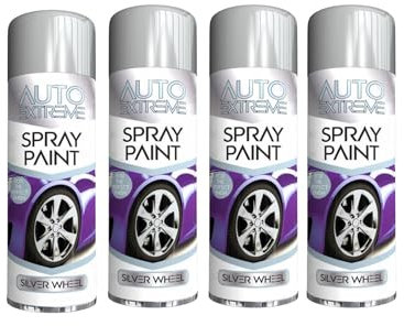 SDMAX All Purpose Silver Wheel Spray Paint, Suitable for Wood, Metal, Plastic, and, Glass Surface, Fast Drying, Easy Application, Interior and Exterior Usage, 250ML (4 Pcs)