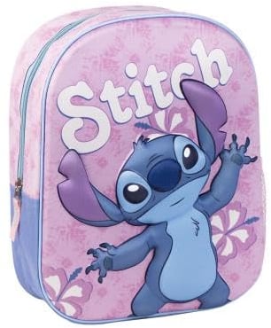 Zaino per bambini 3D di Stitch - Colore rosa - 25 x 10 x 31 cm - Realizzato in poliestere ed EVA - Con chiusura a zip - Stampa Stitch - Prodotto originale progettato in Spagna, Rosa, Estándar, Casual