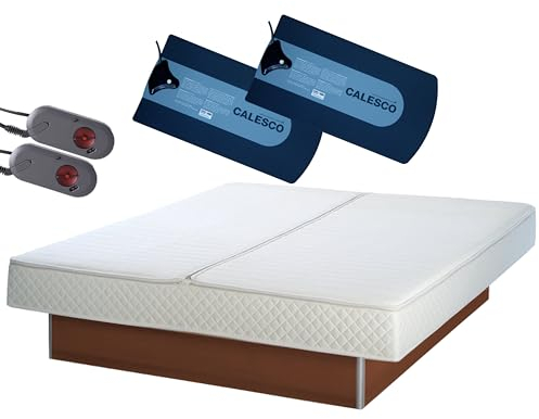AQUA ROYAL Wasserbett KOMPLETT Bett Set Softside DUAL Podest/Sockel 180x200 cm F4 – Wasserbetten Heizungen von Calesco oder TBD Carbon Heater – Pflegeset und Befüllschlauch