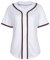 Damen-Baseballtrikot, Knopfleiste, blanko, Softball-Trikot, kurzärmelig, Hip-Hop-Aktiv-Hipster-Shirt, Weiß (schwarz-roter Rand), X-Groß