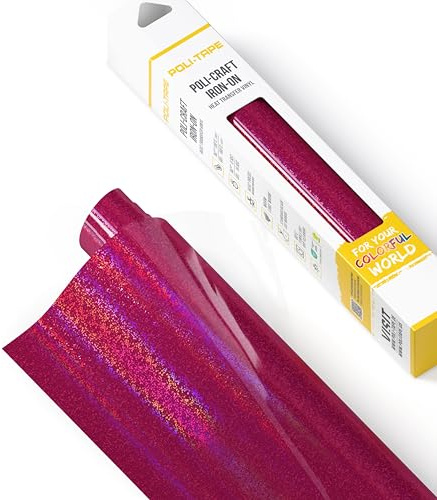POLI-FLEX® STARFLEX Vinile di Trasferimento per Tessuti – Vinile effetto olografico per applicazione a caldo, vinile per plotter per magliette DIY, Fucsia, 30,5 cm x 61 cm