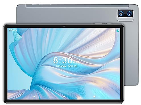Tablet 10 Pollici Android 4 GB RAM + 64 GB ROM(1 TB Espandibile) GPS, Wi-Fi, 8 Core CPU, 5MP + 13MP, BT 5.0, USB-C Tablet con Custodia, Grigio