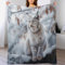 Luchs Decke Vier Jahreszeiten Bett Wohndecke Kuscheldecke Extra Dick & Warm Sofadecke/Couchdecke Flannel Sofaüberwurf Superweich Und Flauschig Fleecedecke（130×180cm）
