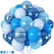 HILAVO Luftballons Blau, 12 Zoll Metallic Blaue Ballon Set, Dunkelblau Hellblau Helium Latex Ballons Perlblau Party Luftballon für Junge Babyparty Abschluss Frozen Blue Geburtstag Party Deko