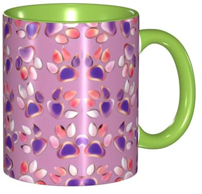 RAIZHE Colorful cat Scratch Jelly Coffee Mugs Large Porcelain Mug Ceramic Tea Cups Mug Gift Set Great for Tea Hot Chocolate Colored Mug White Ceramic Material