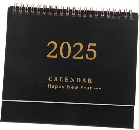 NUOBESTY Kleiner Tischkalender 2025 Monatsplaner Tischkalender mit Metallbindung und Doppeldraht für Büro Zuhause Schule Geschäft